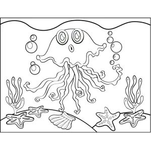 Surprised Jellyfish coloring page