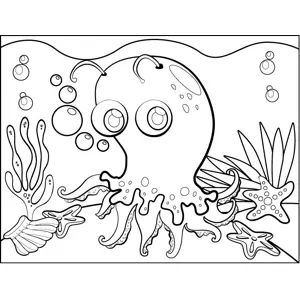 Surprised Octopus coloring page