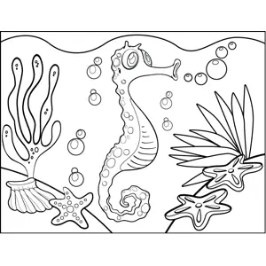 Surprised Seahorse coloring page