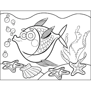 Tropical Fish Bubbles coloring page