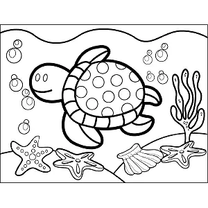 Turtle Swimming coloring page