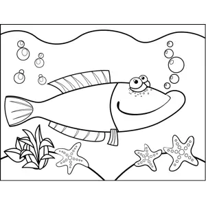 Wistful Fish coloring page