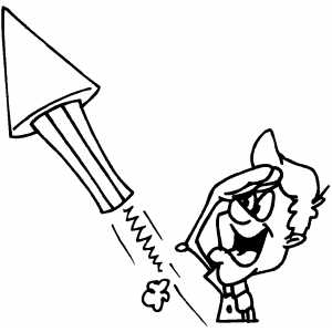 Firecracker Rocket coloring page