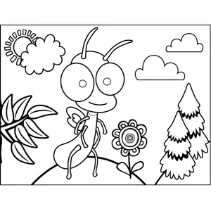 Bug with Flower coloring page