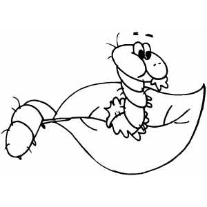 Caterpillar Eating Leaf coloring page