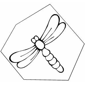Dragonfly On Frame coloring page