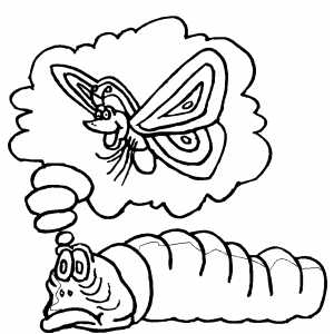 Dreaming Caterpillar coloring page
