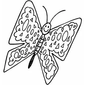 Flying Happy Butterfly coloring page