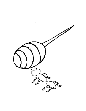 Lollipop and Ant Coloring Page