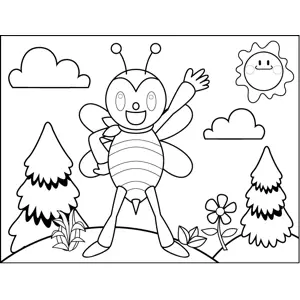 Proud Bee coloring page