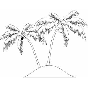 Palms With Pineapples coloring page