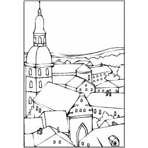 Rooftops coloring page