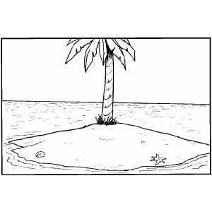 Small Island At The Sea coloring page
