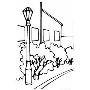 Suburb coloring page