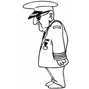 Air Force Old Officer coloring page
