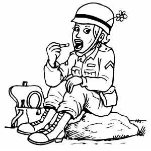 Eating Soldier coloring page