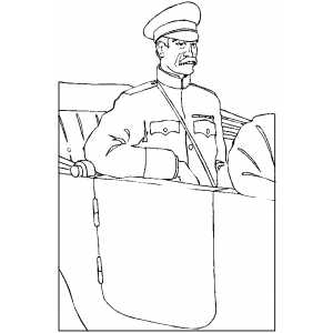 Officer In Car coloring page