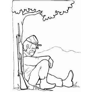 Sleeping Under Tree coloring page