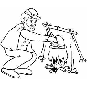 Soldier Cooking coloring page