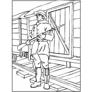 Soldier Guarding Wagon coloring page