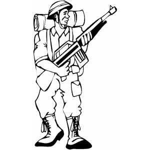 Soldier In Full Equipment coloring page
