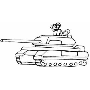 Soldier In Tank Saluting coloring page