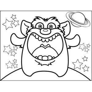 Excited Monster coloring page