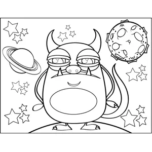 Fanged Monster coloring page