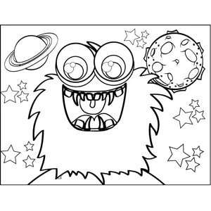 Fluffy Monster coloring page