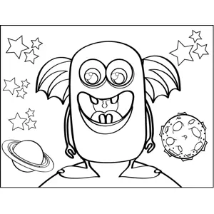 Happy Finhead Monster coloring page