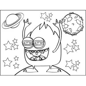 Monster in Space coloring page