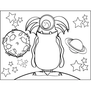 Monster with Fins coloring page