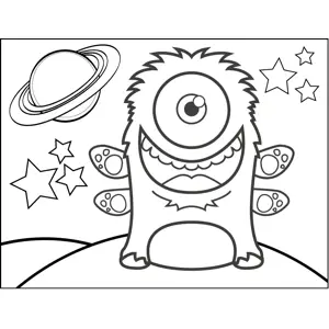 Monster with Paws coloring page