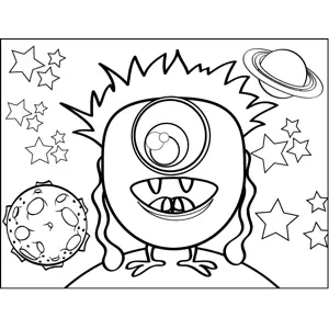 Monster with Spiky Hair coloring page