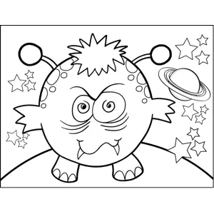 Round Monster coloring page