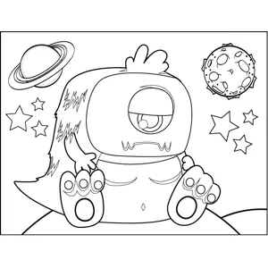Sad Block Monster coloring page
