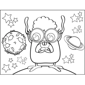 Scared Monster coloring page