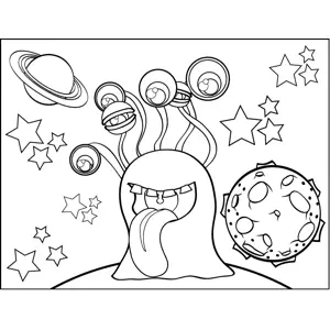 Six-Eyed Monster coloring page