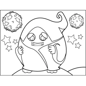 Space Wizard Monster coloring page