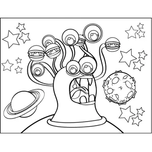 Yelling Bug-Eyed Monster coloring page