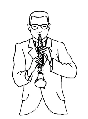 Clarinetist coloring page