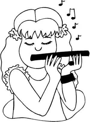 Flautist Girl coloring page