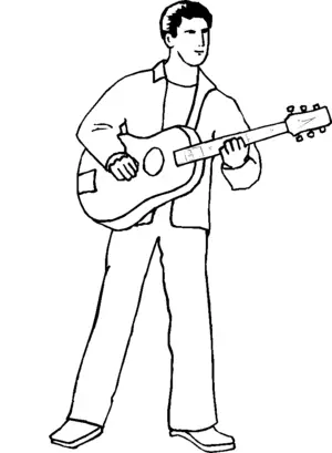 Guitarist Man coloring page