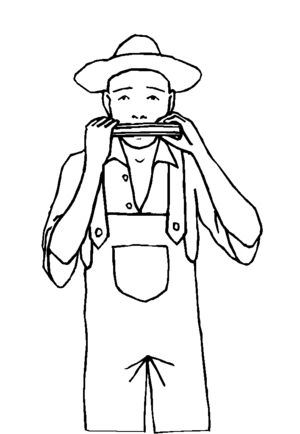 Harmonica Player coloring page