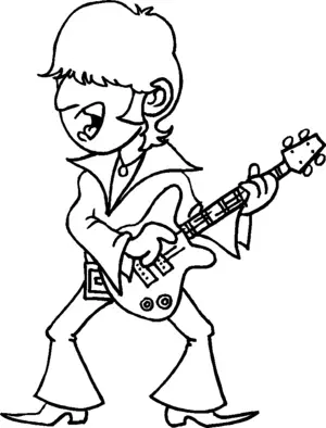 Singing Rock Guitarist coloring page