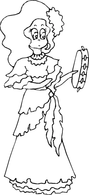Tambourine Player coloring page