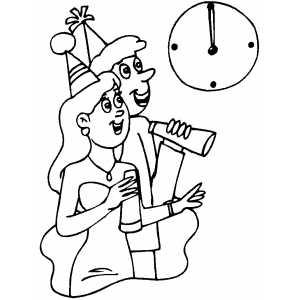 New Year Celebration coloring page
