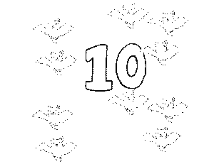 10 Number and Things Coloring Page