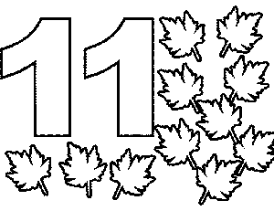11 Maple Leaves coloring page