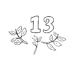 13 Number and Things Coloring Page